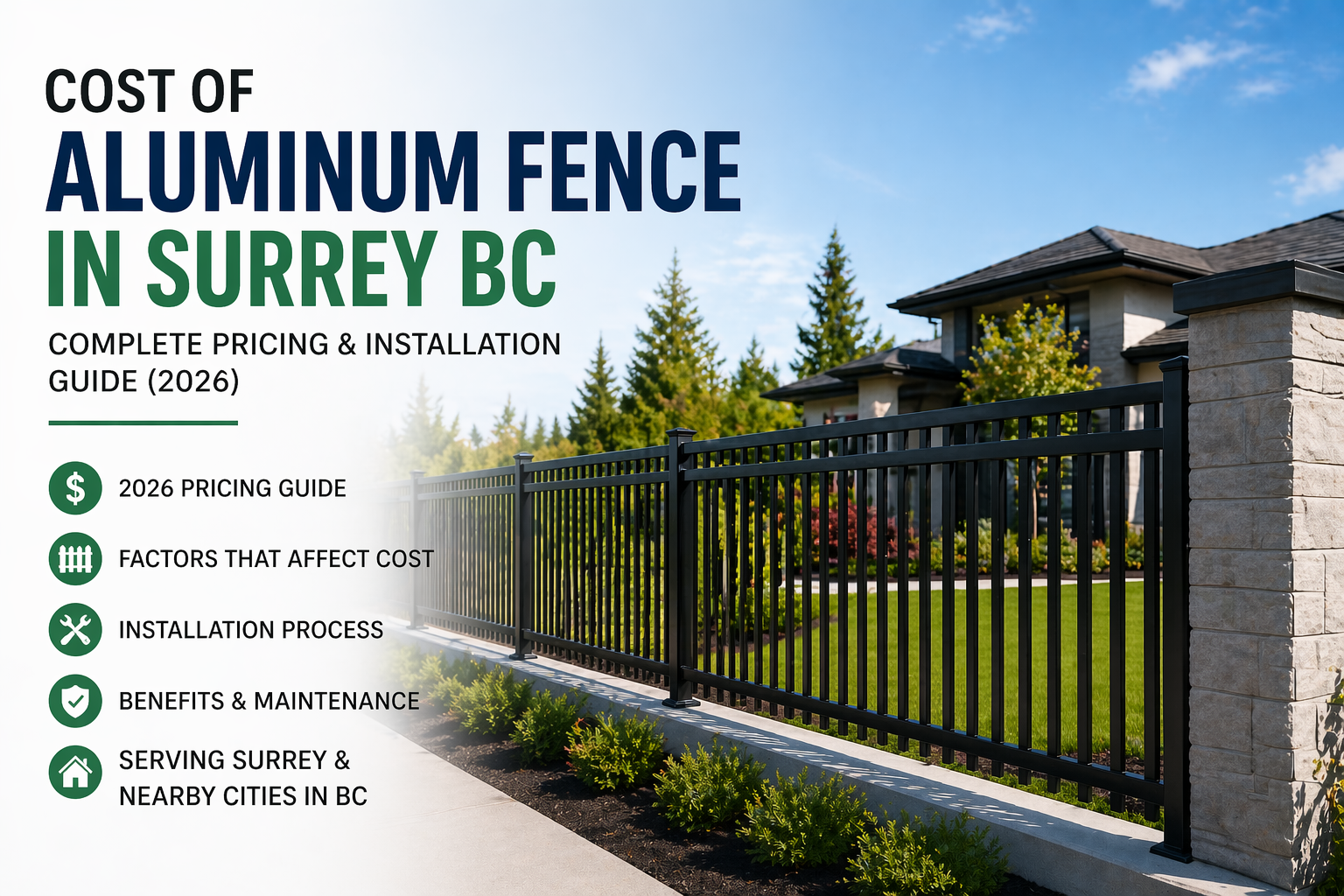 cost of aluminum fence Surrey BC